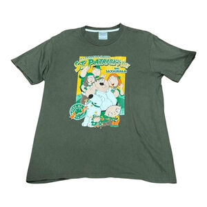Family Guy Shirt Mens Medium Green St Patrick's Day Savannah Cartoon Holiday Tee